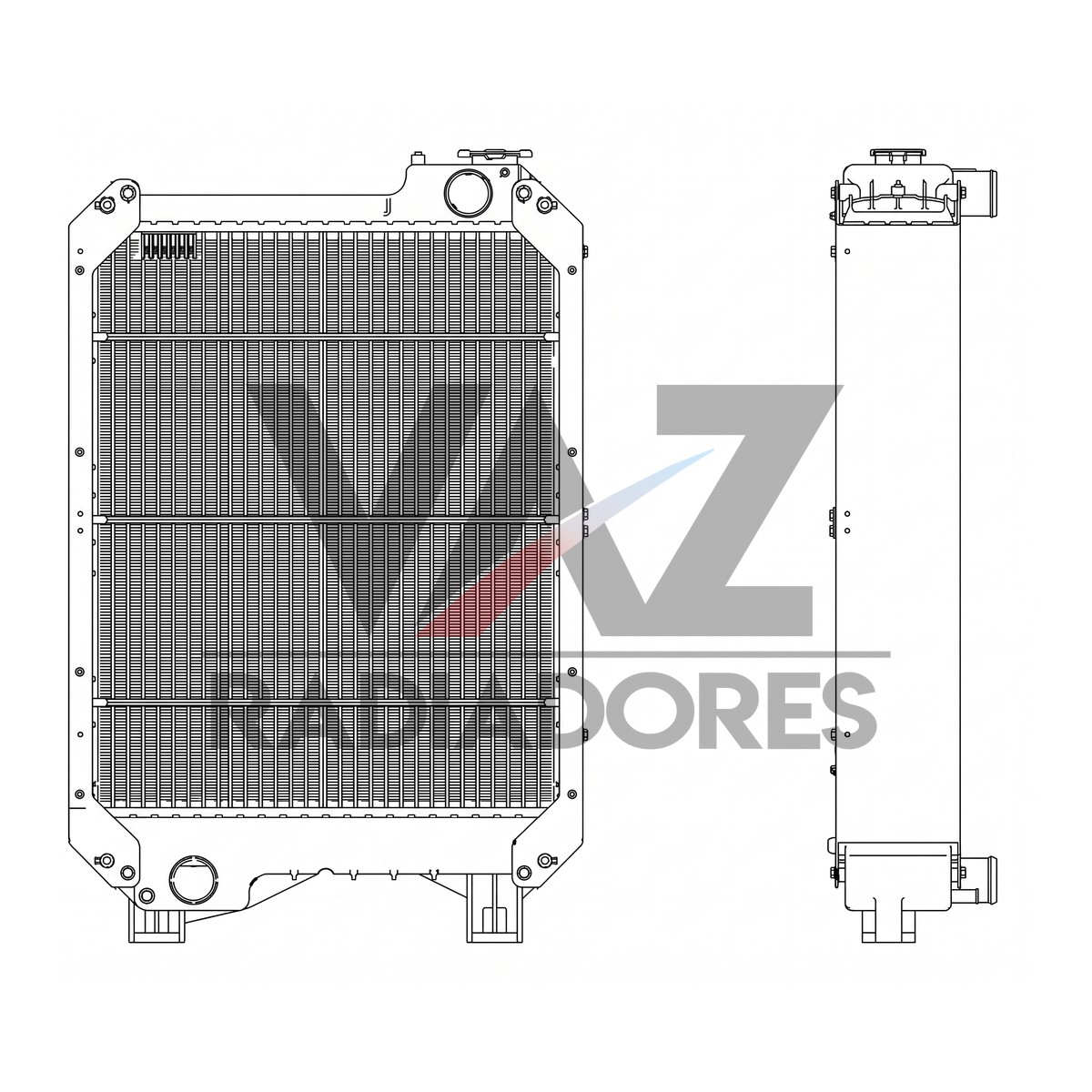 RADIADOR NH TM 140 / 150 / 165 73400502 / 73400504 / 82001628 / 82006827 / 82008037 / 8 / 82013306/7 / 82002118 SEM EO