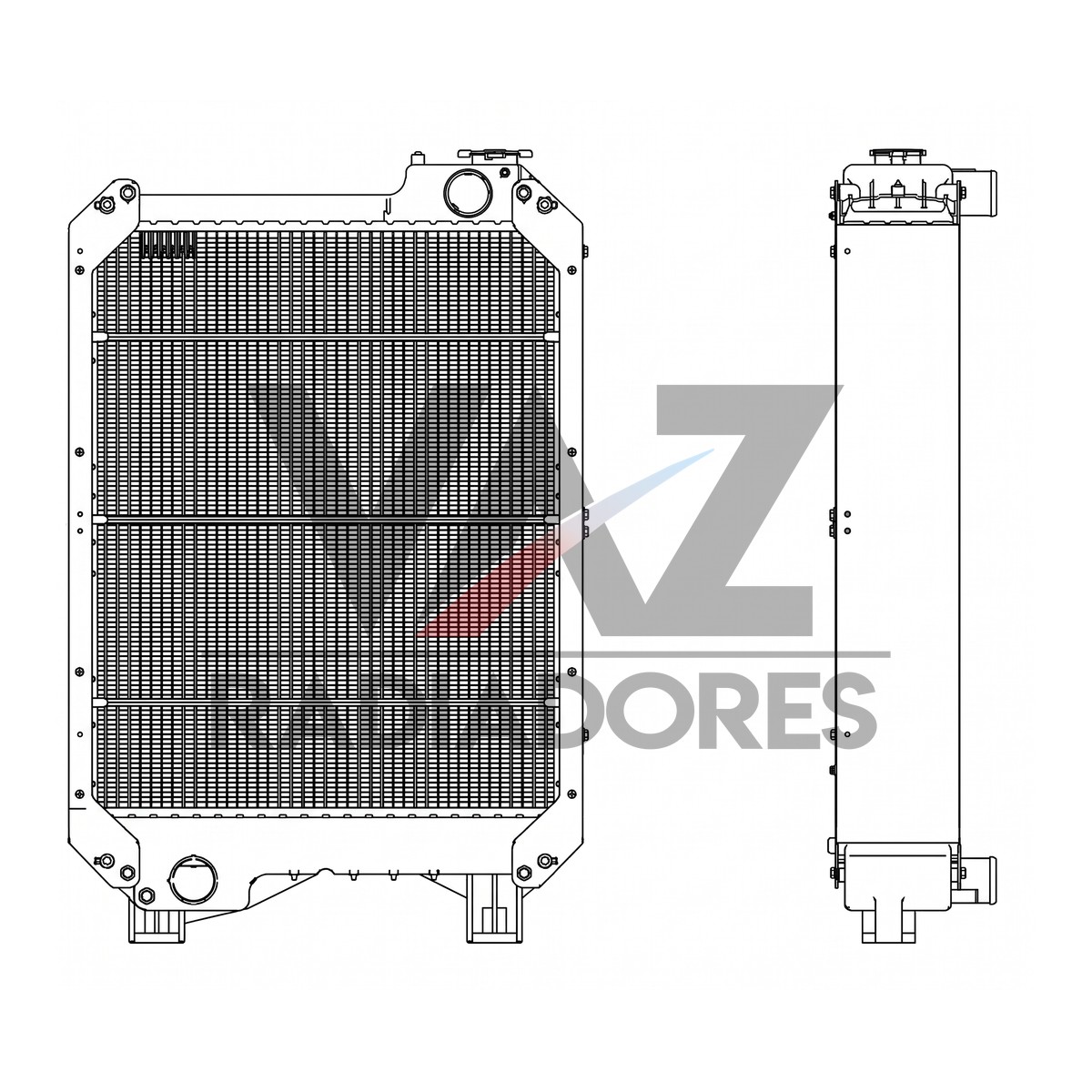 RADIADOR NH TM 140 / 150 / 165 73400502 / 73400504 / 82001628 / 82006827 / 82008037 / 8 / 82013306/7 / 82002118 COM EO